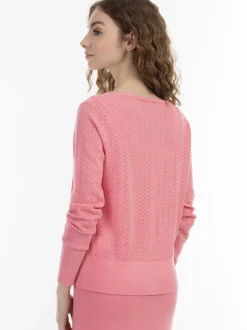 MyMo Damen Strickjacke in pink