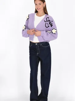 MyMo Damen Strickjacke in purple