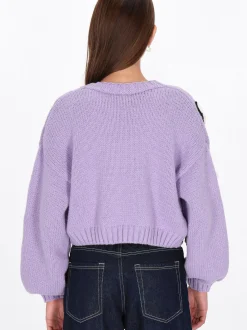 MyMo Damen Strickjacke in purple