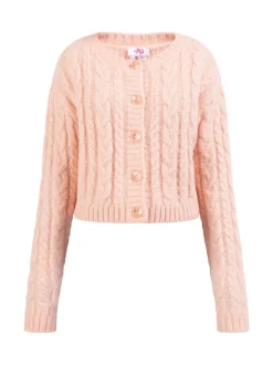 MyMo Damen Strickjacke in rosa - Ausschnitt: Rundhals