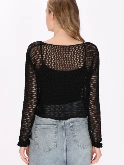 MyMo Damen Strickjacke in schwarz