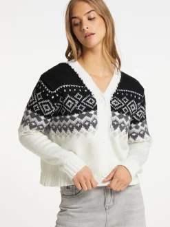 MyMo Damen Strickjacke in schwarz