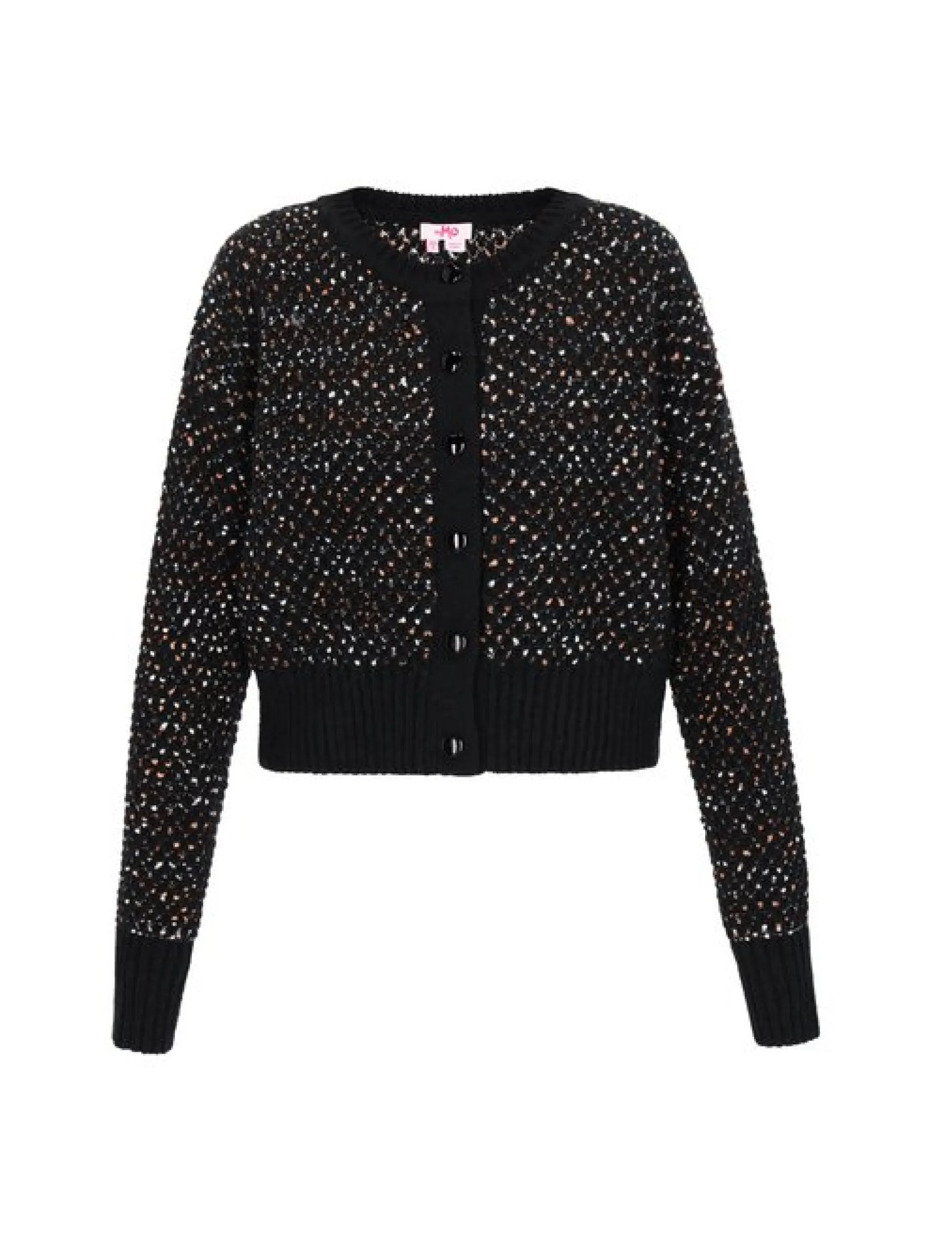 MyMo Damen Strickjacke in schwarz - Ausschnitt: Rundhals