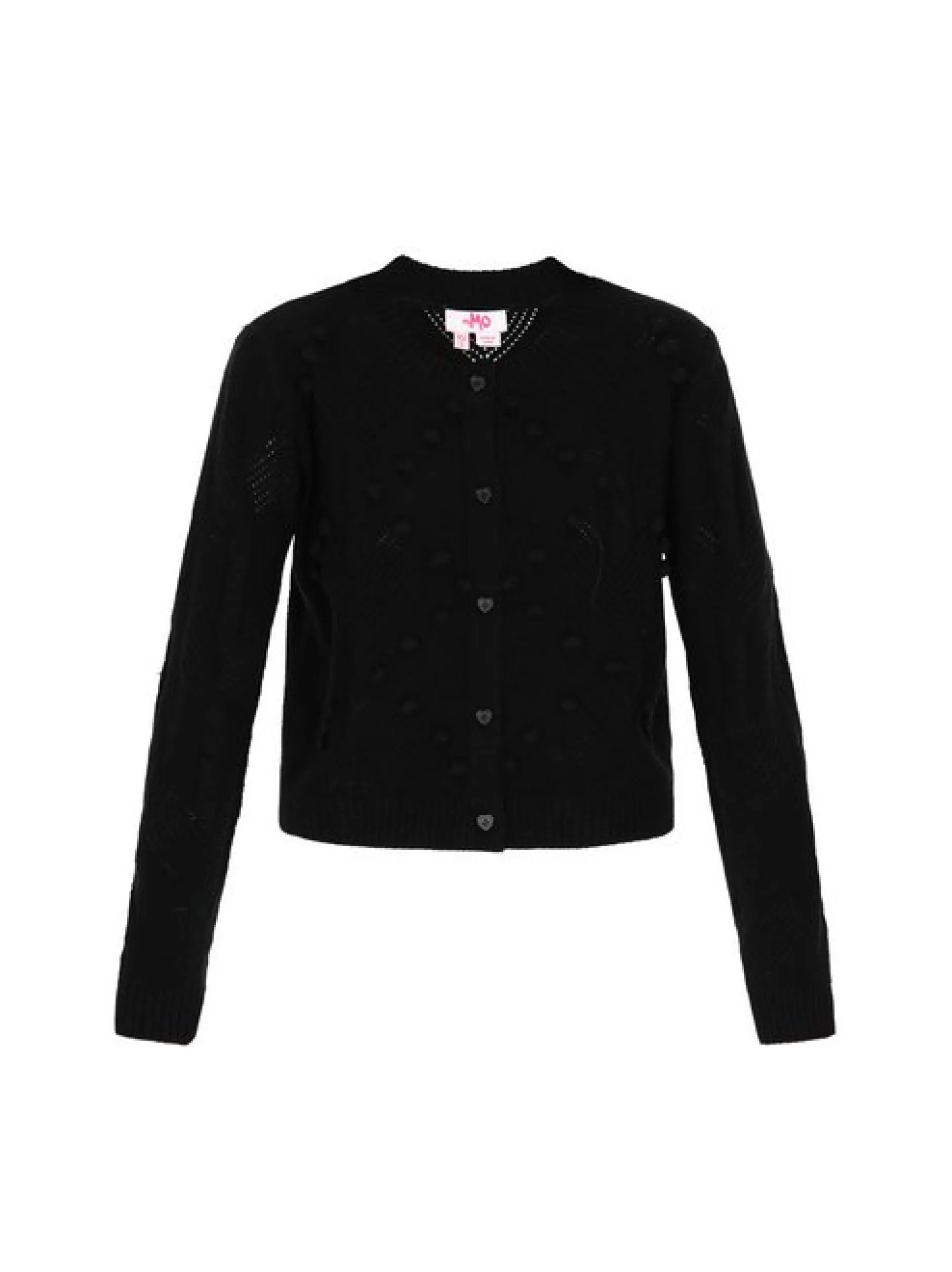 MyMo Damen Strickjacke in schwarz - Ausschnitt: Rundhals