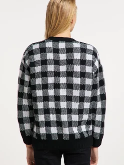MyMo Damen Strickjacke in schwarz