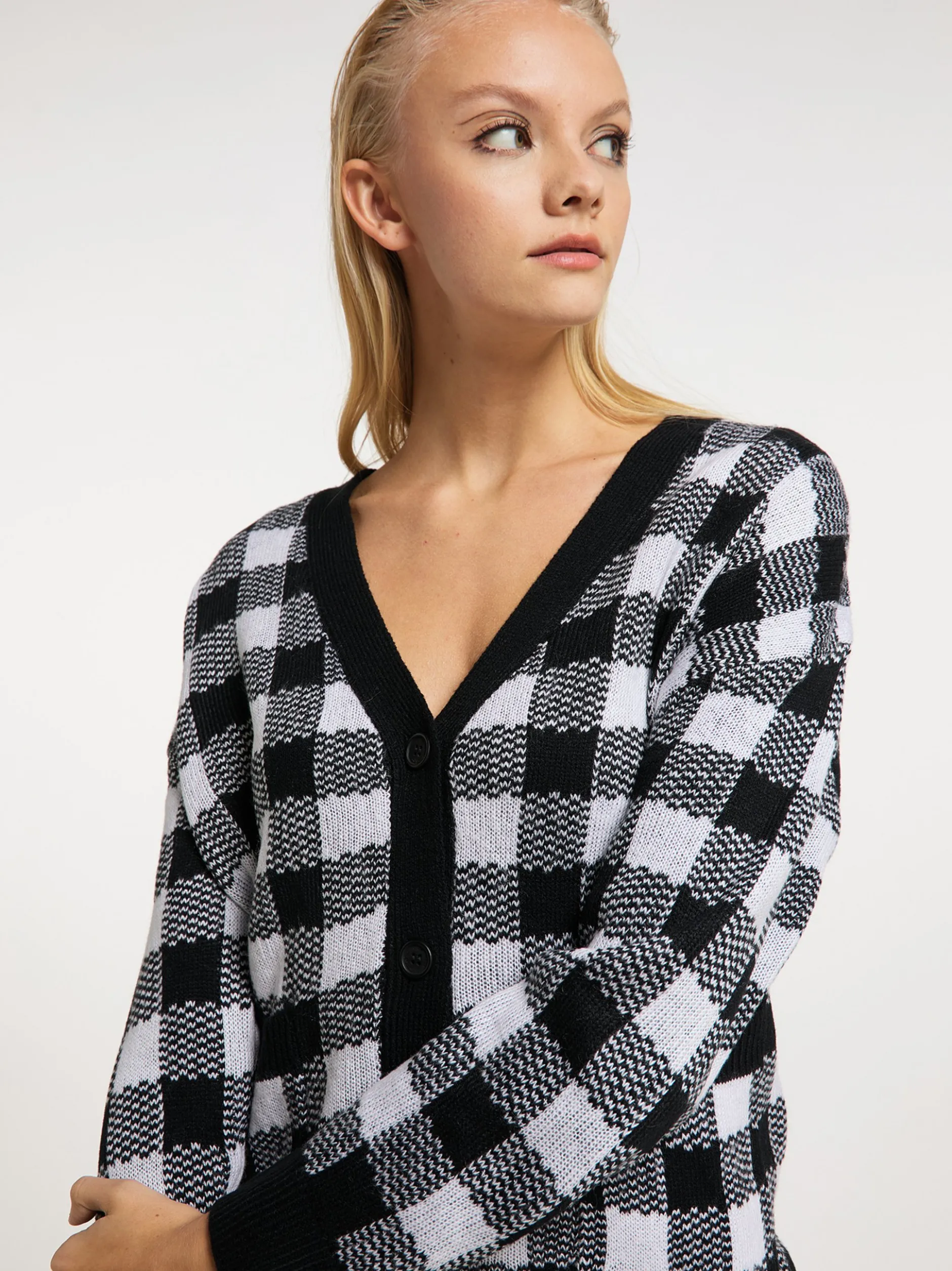 MyMo Damen Strickjacke in schwarz