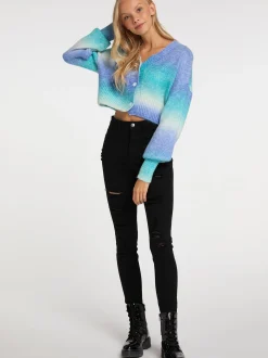 MyMo Damen Strickjacke in türkis