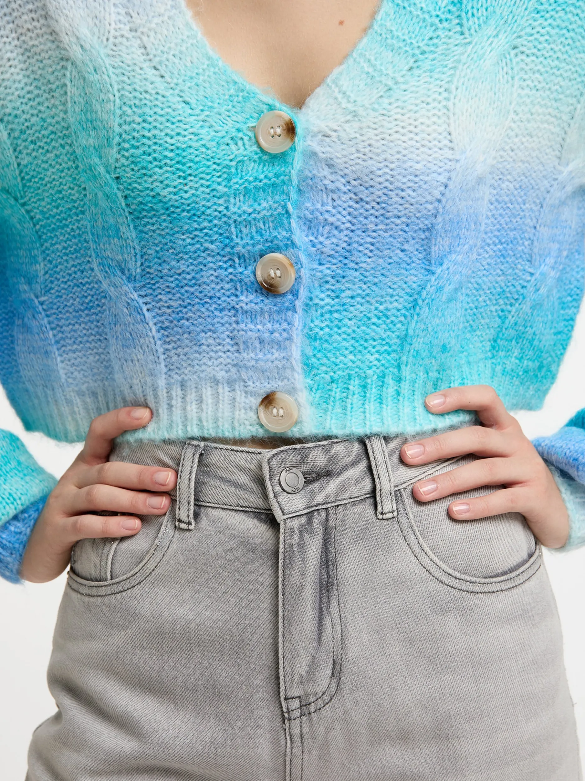 MyMo Damen Strickjacke in türkis