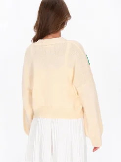 MyMo Damen Strickjacke in weiß