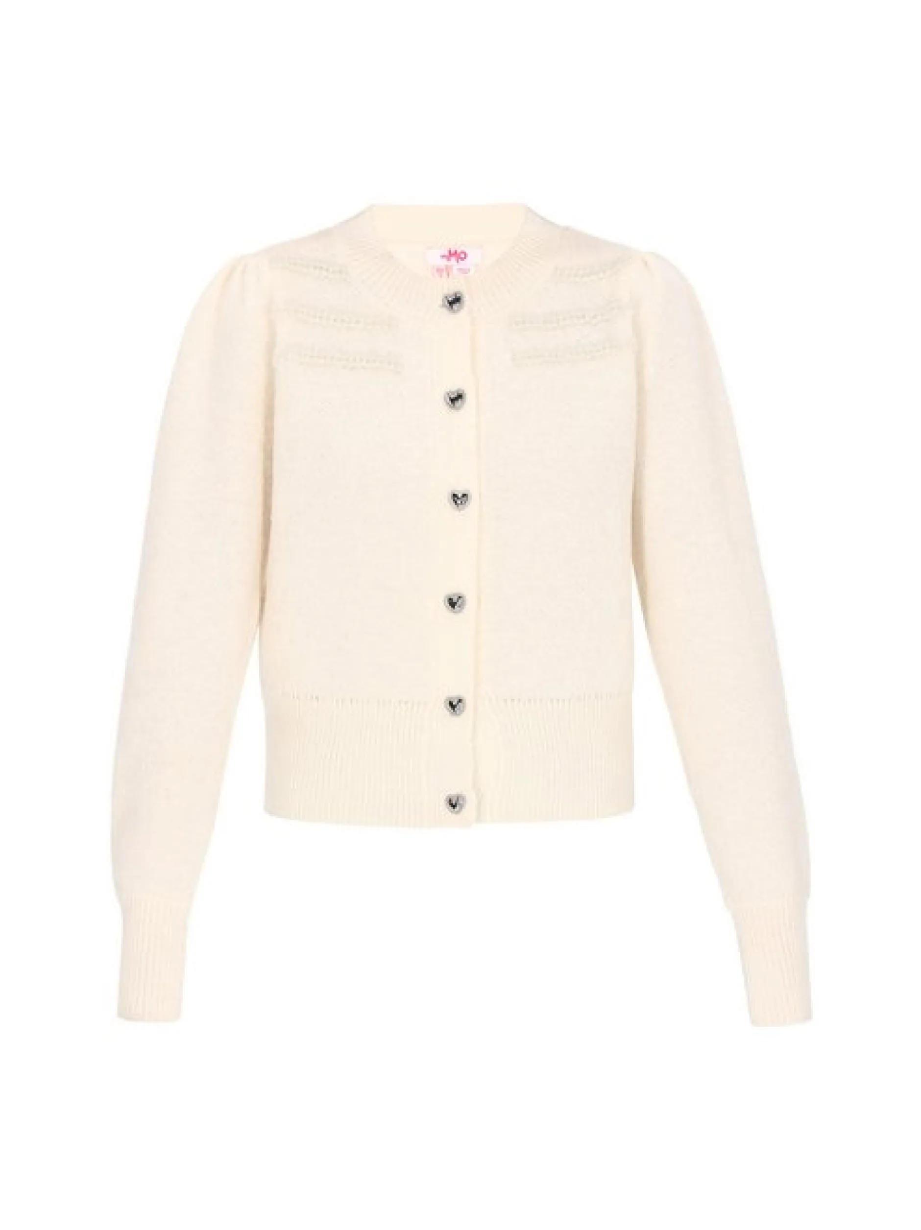 MyMo Damen Strickjacke in weiß - Ausschnitt: Rundhals
