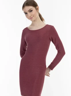 MyMo Damen Strick-Langarmkleid mini in pink