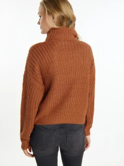 MyMo Damen Strickpullover in braun