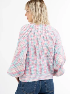 MyMo Damen Strickpullover in rosa - Ausschnitt: Rundhals