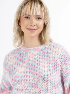 MyMo Damen Strickpullover in rosa - Ausschnitt: Rundhals