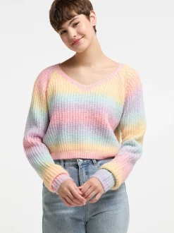 MyMo Damen Strickpullover in mehrfarbig