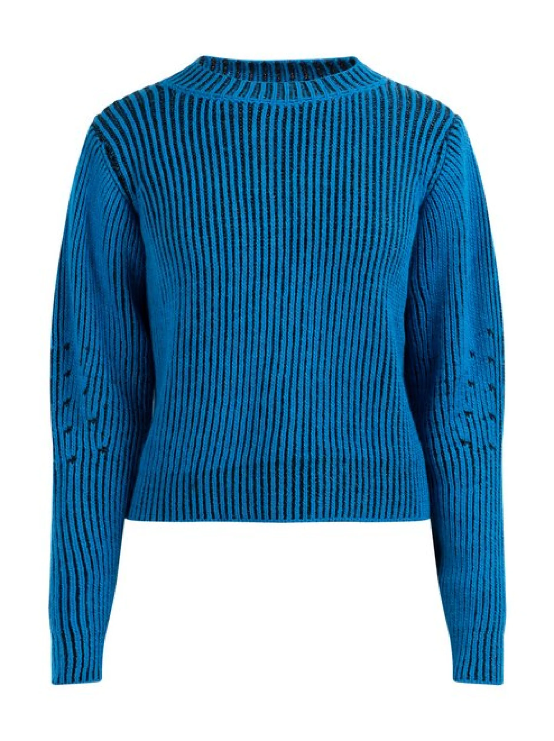 MyMo Damen Strickpullover in blau - Ausschnitt: Rundhals