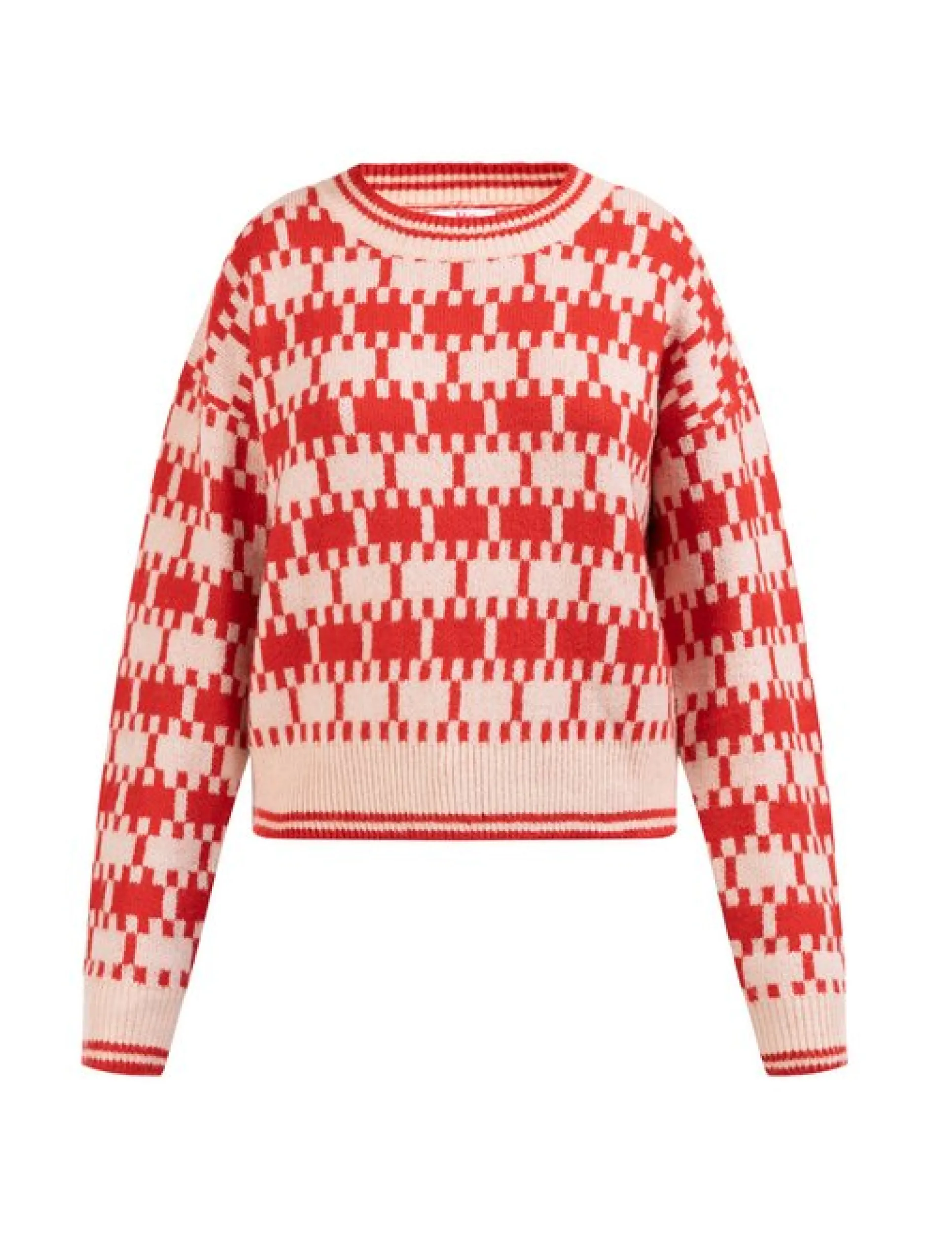 MyMo Damen Strickpullover in rot - Ausschnitt: Rundhals