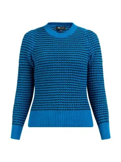 MyMo Damen Strickpullover in blau - Ausschnitt: Rundhals