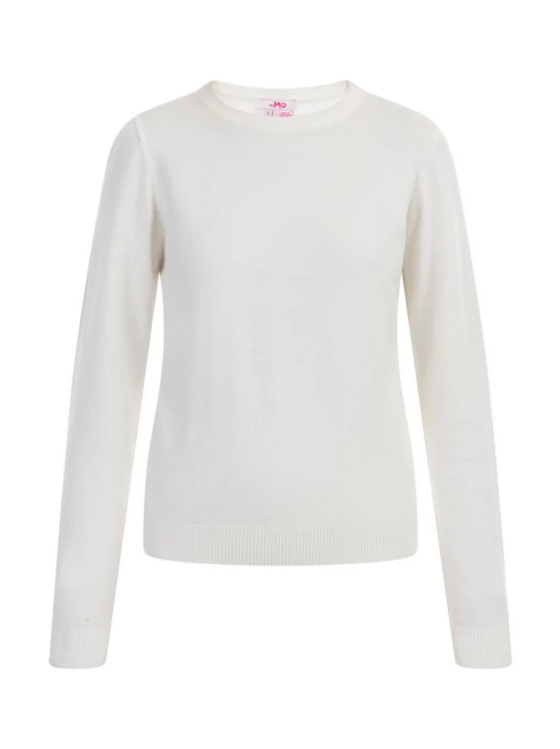 MyMo Damen Strickpullover in weiß - Ausschnitt: Rundhals
