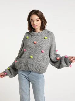 MyMo Damen Strickpullover in mehrfarbig