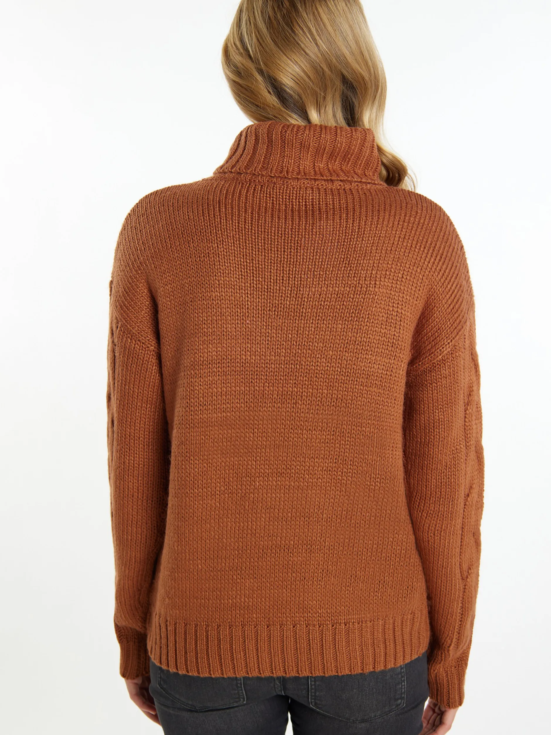 MyMo Damen Strickpullover in braun
