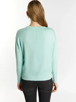 MyMo Damen Strickpullover in mint - Ausschnitt: Rundhals