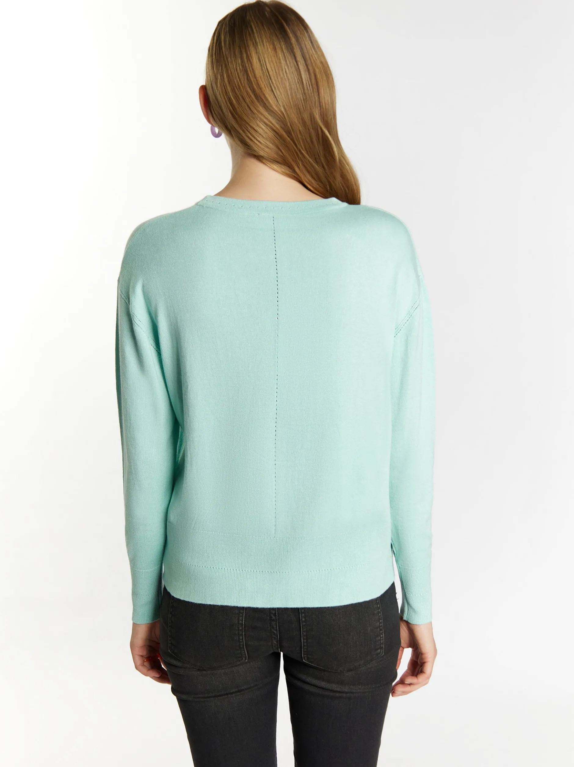 MyMo Damen Strickpullover in mint - Ausschnitt: Rundhals