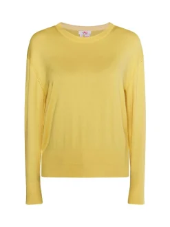MyMo Damen Strickpullover in gelb - Ausschnitt: Rundhals