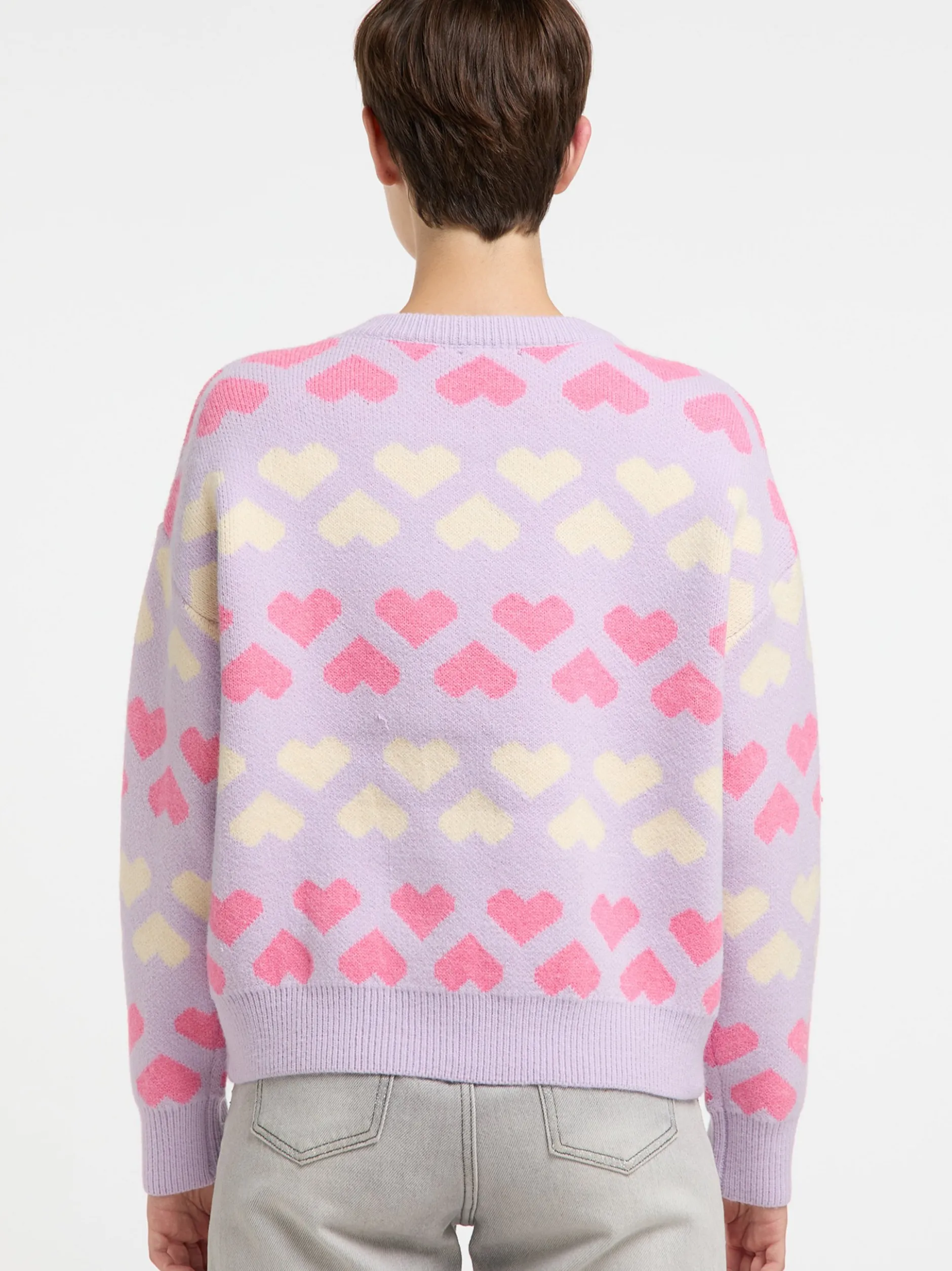 MyMo Damen Strickpullover in flieder