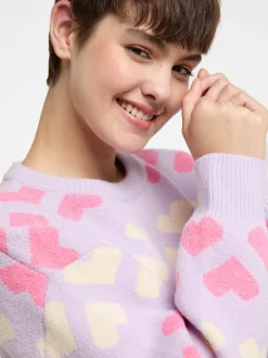 MyMo Damen Strickpullover in flieder