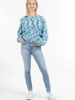 MyMo Damen Strickpullover in mehrfarbig