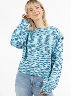 MyMo Damen Strickpullover in mehrfarbig