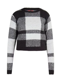 MyMo Damen Strickpullover in schwarz