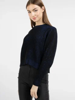 MyMo Damen Strickpullover in schwarz