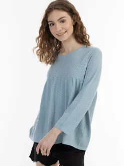MyMo Damen Stricktunika in hellblau
