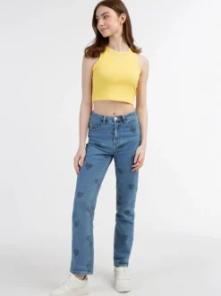 MyMo Damen Tanktop in gelb - Ausschnitt: Rundhals