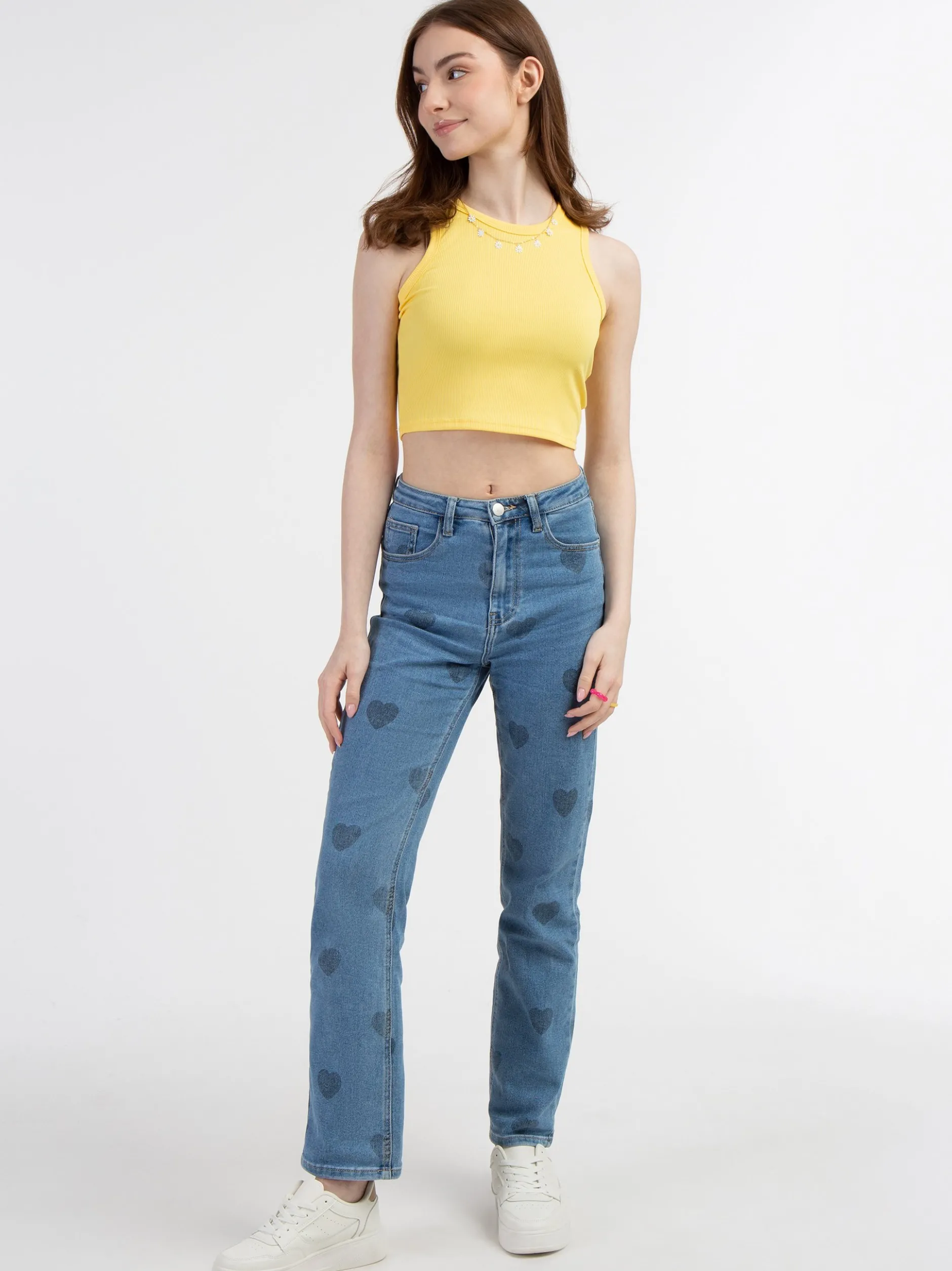 MyMo Damen Tanktop in gelb - Ausschnitt: Rundhals