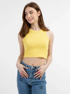 MyMo Damen Tanktop in gelb - Ausschnitt: Rundhals