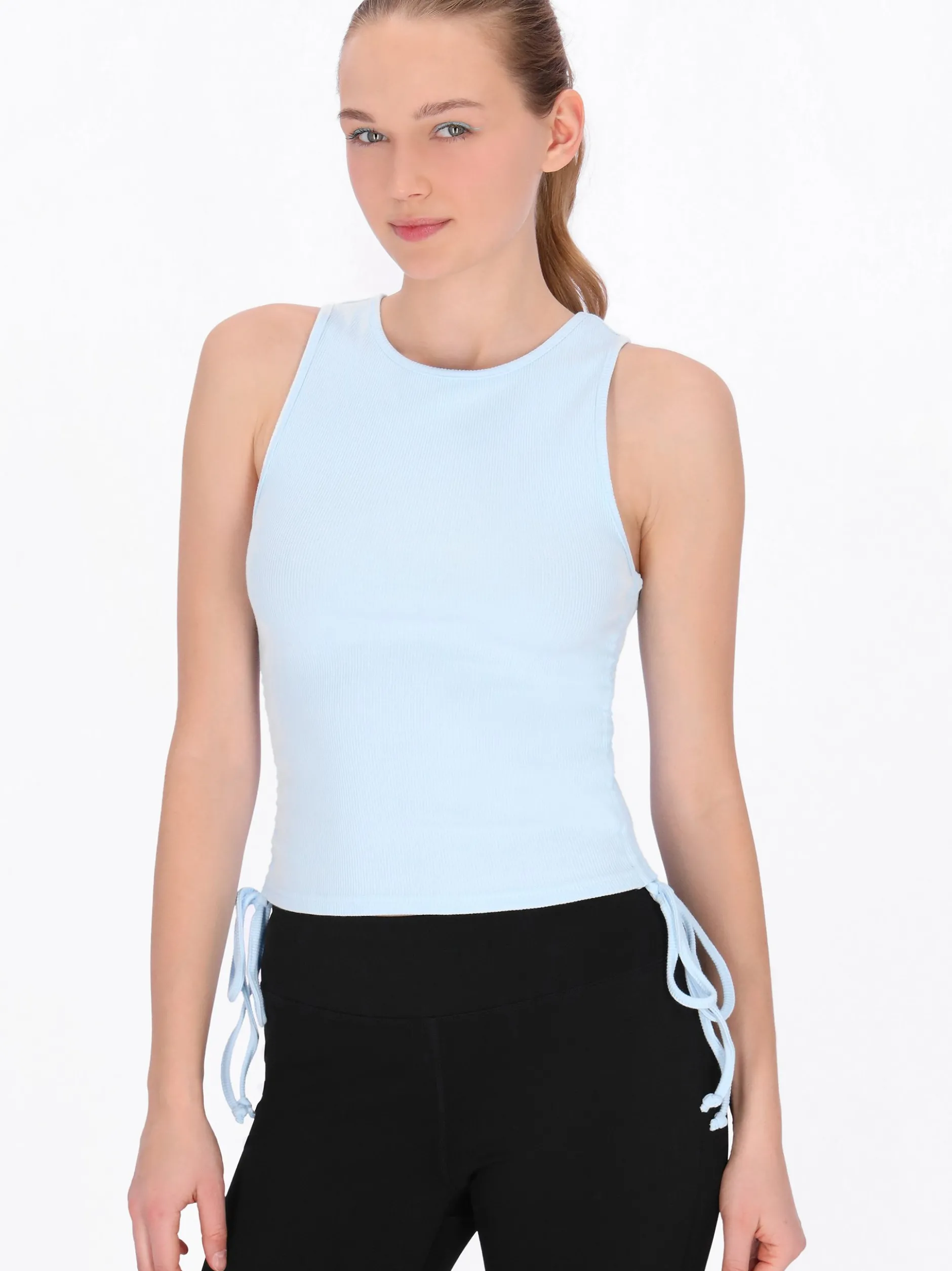 MyMo Damen Top in blau - Ausschnitt: Rundhals