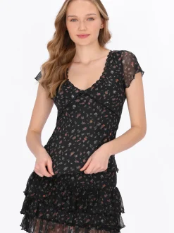 MyMo Damen Top in schwarz