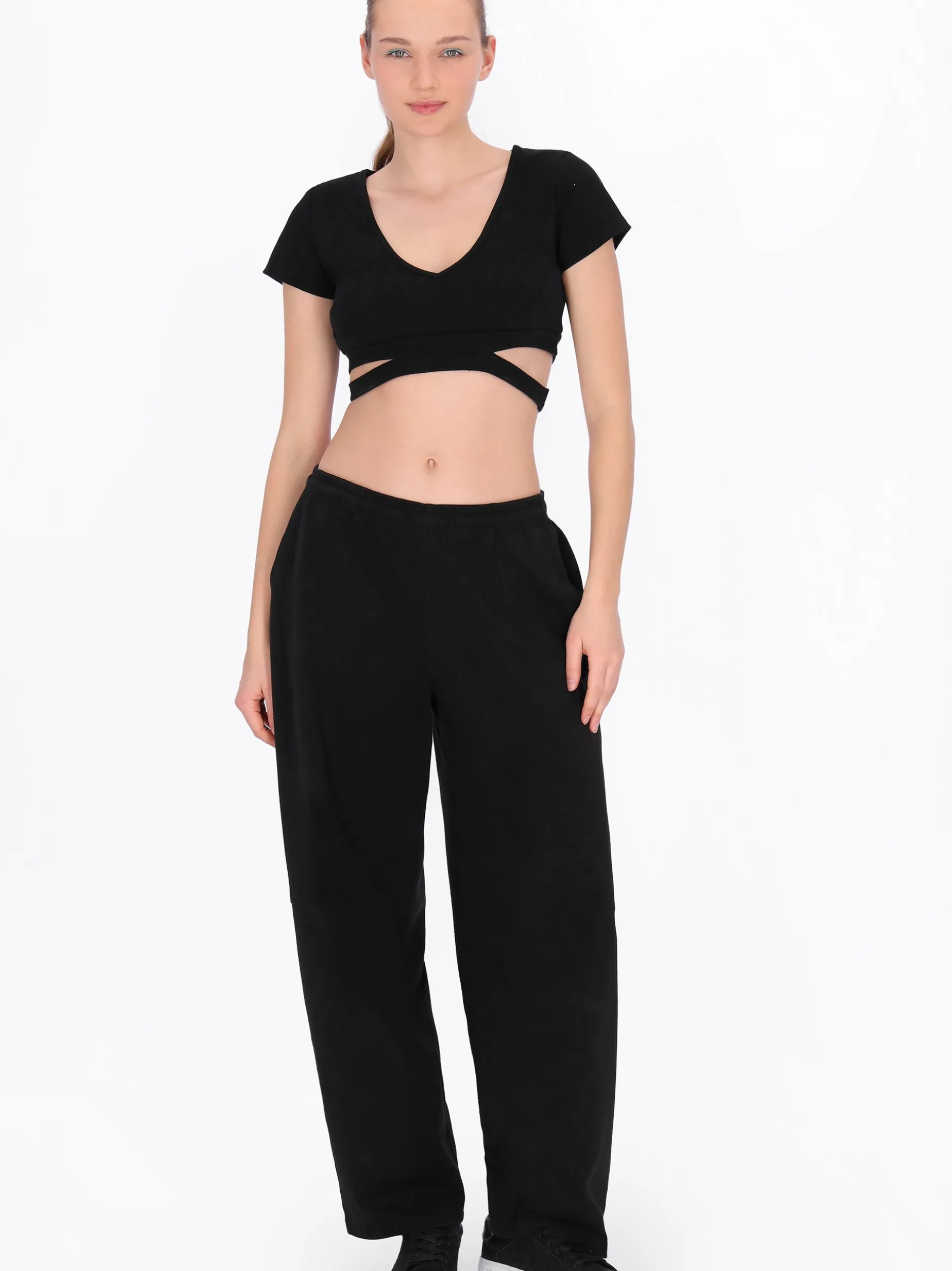 MyMo Damen Top in schwarz