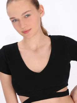 MyMo Damen Top in schwarz