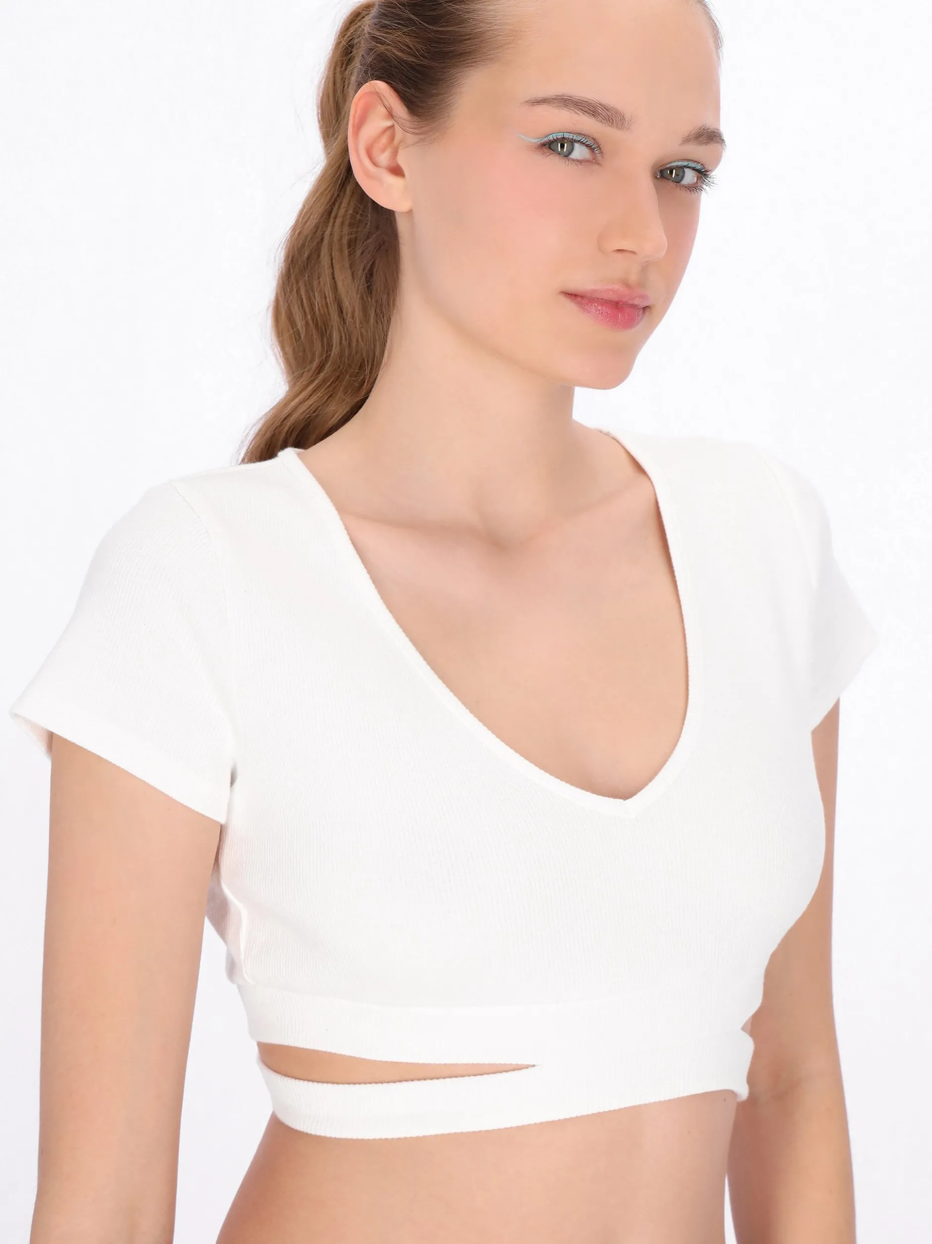 MyMo Damen Top in weiß