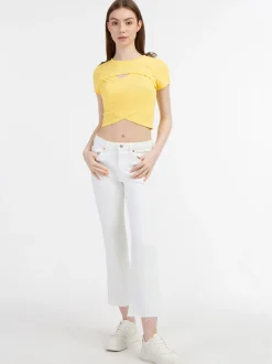MyMo Damen T-Shirt in gelb - Ausschnitt: Rundhals