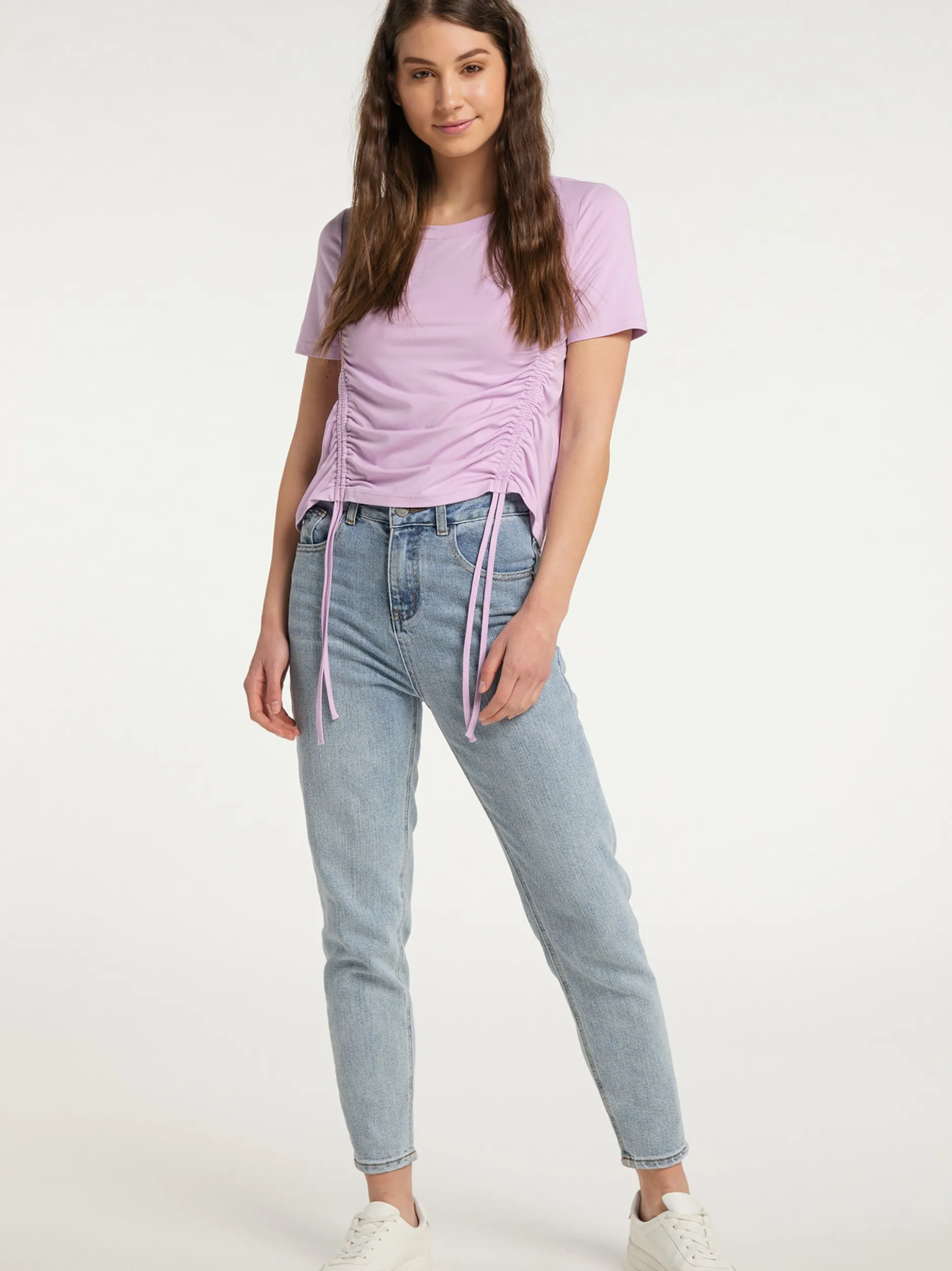 MyMo Damen T-Shirt in lila - Ausschnitt: Rundhals