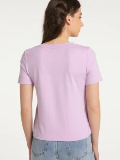 MyMo Damen T-Shirt in lila - Ausschnitt: Rundhals