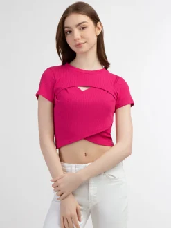 MyMo Damen T-Shirt in pink - Ausschnitt: Rundhals