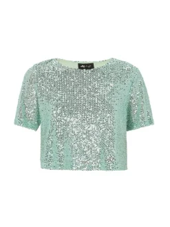 MyMo Damen T-Shirt in türkis - Ausschnitt: Rundhals