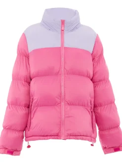 MyMo Damen Wattierte Steppjacke in pink