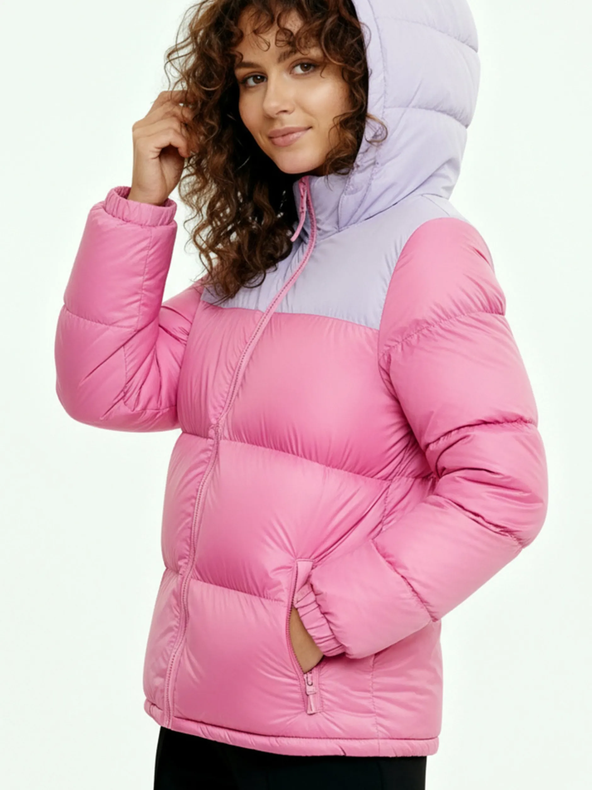 MyMo Damen Wattierte Steppjacke in pink